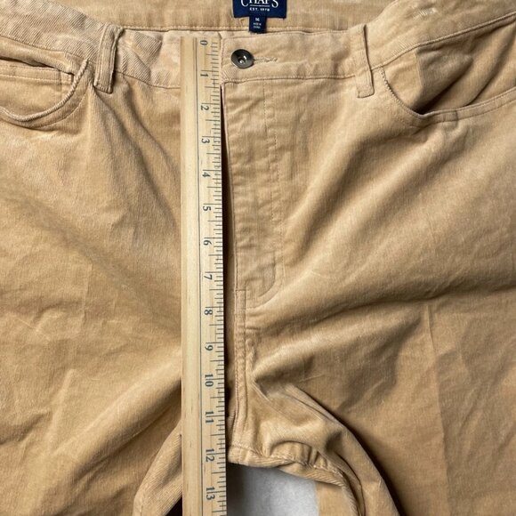 Vintage Y2K Chaps Est 1978 Womens Khaki Straight Leg Corduroy Dress Pants Sz 16 - Picture 7 of 9